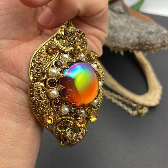 Western Germany filigree necklace vintage A18 🔥 - Picture 9 of 9